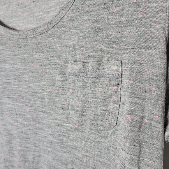 Yessica Womens Gray Speckled Cuffed Sleeve Shirt Size Medium Neutral Lightweight - Picture 5 of 8